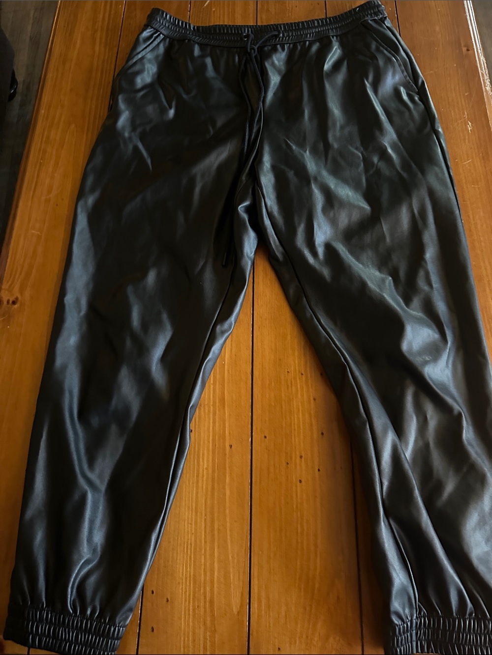 a new day Black Faux Leather Jogger Pants